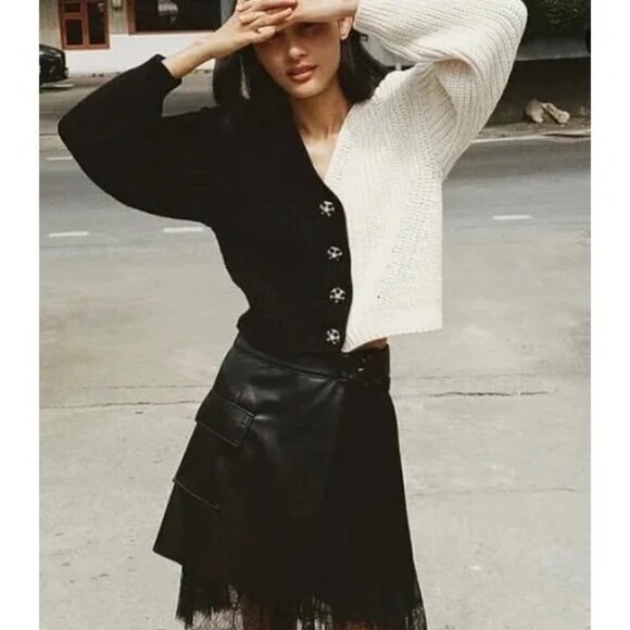 NWT Self-Portrait Two Tone Button-up Cardigan - Picture 5 of 10